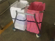 AG-SS019 با دو کیسه رنگی مختلف، بیمارستان در حال حرکت زباله چرخ دستی است