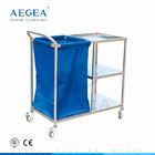 AG-SS010A تمیز کردن شستشوی لباسشویی بیمارستان فولاد ضد زنگ با استفاده از چرخ دستی های پزشکی بر روی چرخ ها استفاده می شود