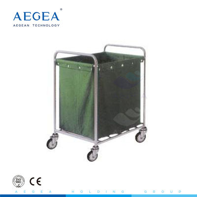 AG-SS013 کلینیک بیمارستان فولاد ضد زنگ لباس چرخ دستی مخصوص حمل و نقل با چهار چرخ