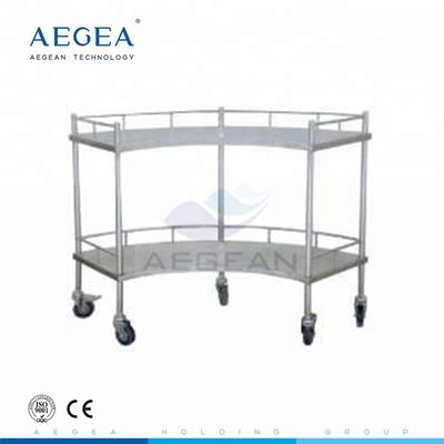 AG-SS007 دستگاه اتاق عمل جراحی قاب فولادی قاب فن بیمارستان عرضه چرخ دستی با دو قفسه